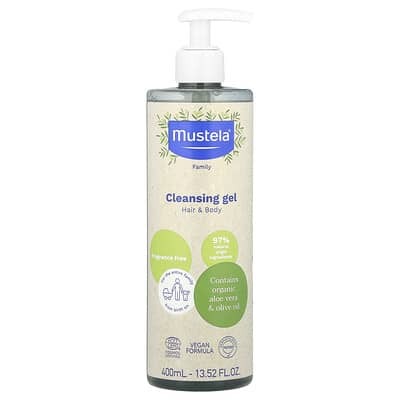 Mustela Очищающий гель для лица и тела, без отдушек, 13.52 fl oz (400 ml)