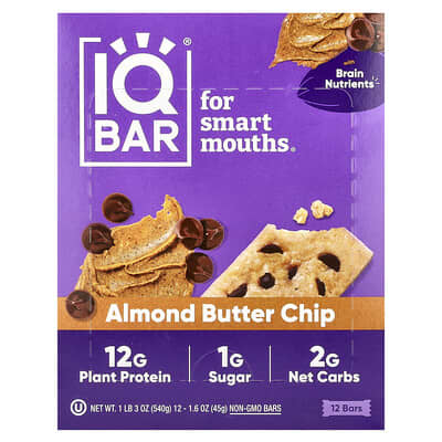 Протеиновый батончик, Almond Butter Chip, 12 штук по 1.6 oz (45 g)