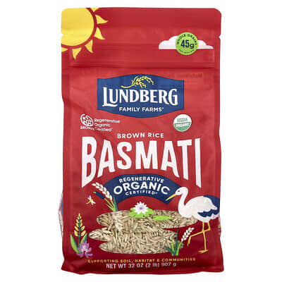 Органический бурый рис, Basmati, 32 oz (907 g)
