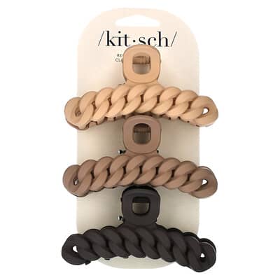 Зажимы для волос Kitsch Chain Claw Clips, нейтральный цвет, набор 3 шт.