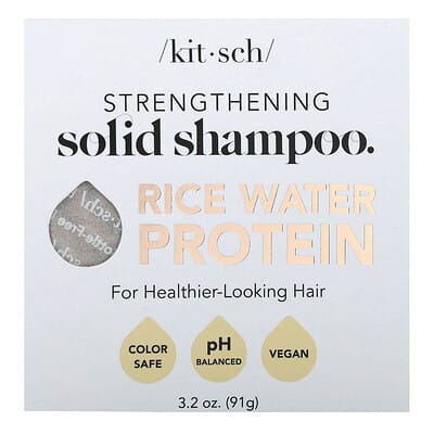 Rice Water Protein Solid Shampoo Bar, Strengthening, For Thin, Fine, & Damaged Hair, White Tea & Mandarin, 3.2 oz (91 g)