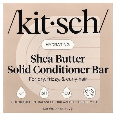 Shea Butter Hydrating Solid Conditioner Bar, For Dry, Frizzy, & Curly Hair, Sugared Amber & Shea, 2.7 oz (77 g)