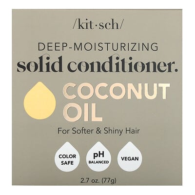 Coconut Oil Moisturizing Solid Conditioner Bar, For Kinky, Curly, & Coily Hair, Salted Almond & Driftwood, 2.7 oz (77 g)