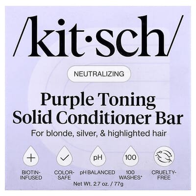 Purple Toning Solid Conditioner Bar, For Blonde, Silver, & Highlighted Hair, Orange Blossom & Jasmine, 2.7 oz (77 g)