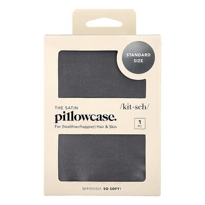 Наволочка The Satin Pillowcase, Standard Size, Charcoal, 1 шт.