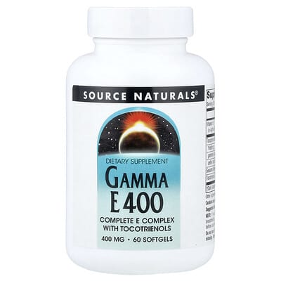Source Naturals Gamma E 400, комплекс витамина E с токотриенолами, 60 мягких капсул