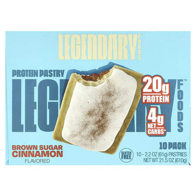 Протеиновая выпечка, коричневый сахар и корица, упаковка 10 шт., по 2.2 oz (61 g) каждая
