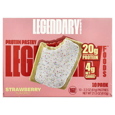 Legendary Foods протеиновое печенье, Strawberry, 10 шт., 2.2 oz (61 g) каждый