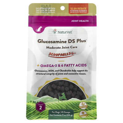 NaturVet Scoopables Glucosamine DS Plus™, для собак, со вкусом бекона, 11 oz (315 g)