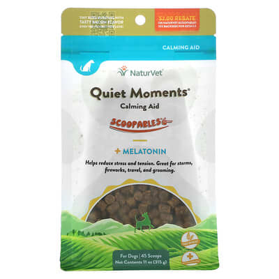 NaturVet Scoopables успокоительное средство с мелатонином для собак, вкус бекона, 11 oz (315 g)