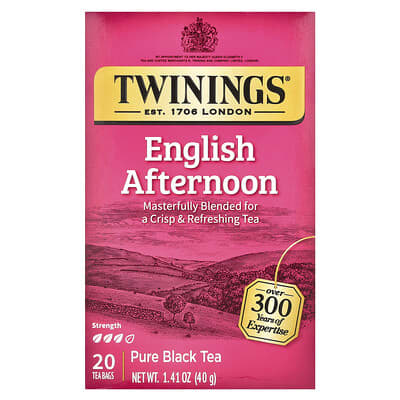 Twinings Черный чай English Afternoon, 20 чайных пакетиков, 1.41 oz (40 g)