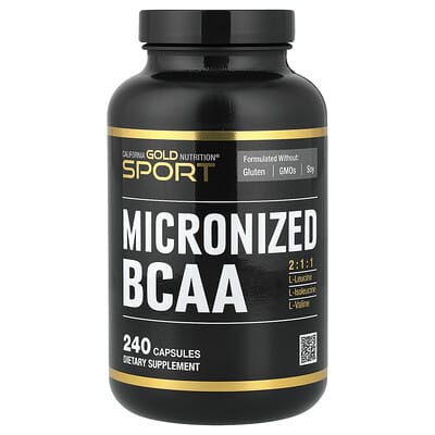 Sport, Микронизированный BCAA, разветвленные аминокислоты, 240 капсул