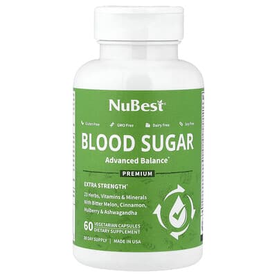 NuBest Blood Sugar, 60 вегетарианских капсул