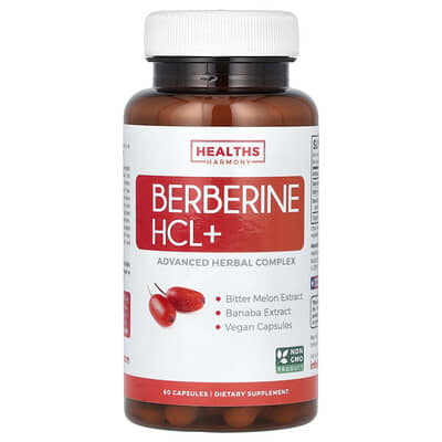 Healths Harmony Berberine HCL+, 60 капсул