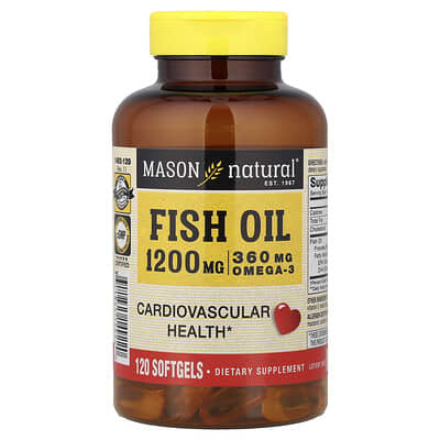 Рыбий жир Mason Natural, 1,200 mg, 120 мягких капсул