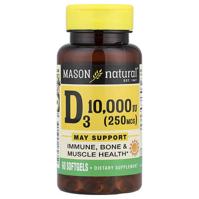 Vitamin D3, 250 mcg (10,000 IU), 60 Softgels