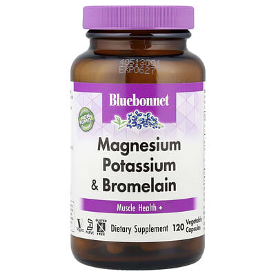 Magnesium Potassium & Bromelain, 120 растительных капсул