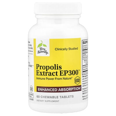 Terry Naturally Propolis Extract EP300™, 60 жевательных таблеток (100 mg per Tablet)