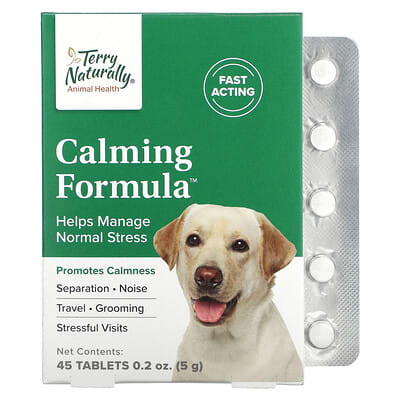 Terry Naturally Успокаивающая формула Calming Formula™, для собак, 45 таблеток, 0.2 oz (5 g)