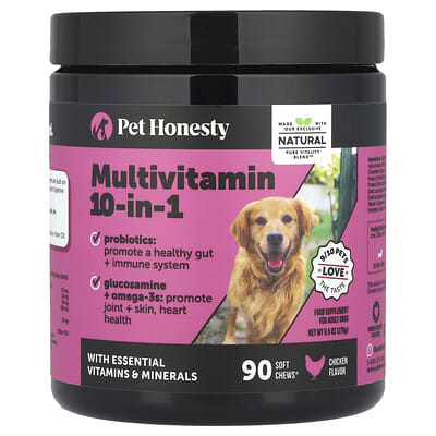 Pet Honesty мультивитамины 10-in-1 для взрослых собак Chicken 90 Soft Chews 9.5 oz (270 g)