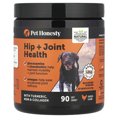 Добавка Hip + Joint Health для взрослых собак, Chicken, 90 Soft Chews, 9.5 oz (270 g)