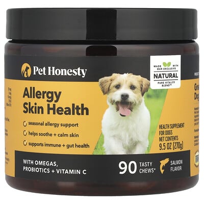 Лакомство для собак Pet Honesty Allergy Skin Health, Salmon, 90 Tasty Chews, 9.5 oz (270 g)