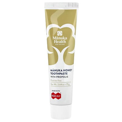 Зубная паста Manuka Honey без фтора с прополисом, 2.64 oz (75 g)