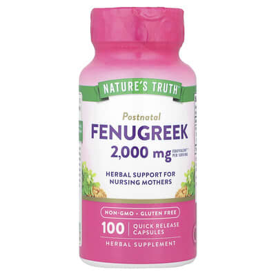 Nature's Truth Пажитник, 100 капсул быстрого высвобождения (1,000 mg на капсулу)