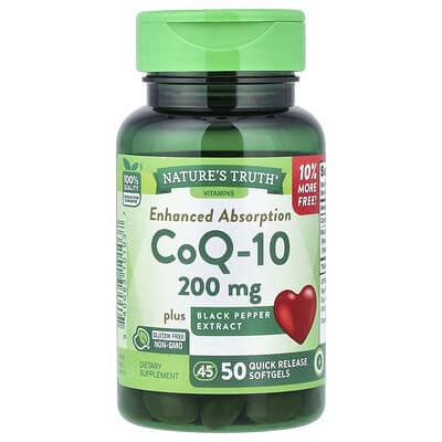 CoQ-10 плюс экстракт черного перца, 200 mg, 50 Softgels