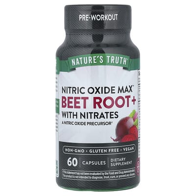 Nitric Oxide Max™, Beet Root+ с нитратами, 60 капсул