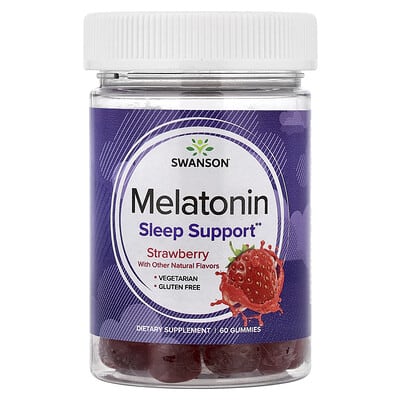 Swanson Vitamins жевательные мармеладки с мелатонином, клубника, 60 шт.