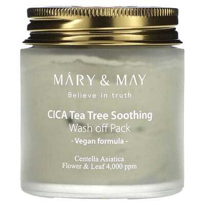 Mary & May CICA Tea Tree успокаивающая смываемая маска, 4.4 oz (125 g)