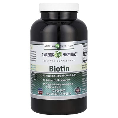Biotin, 10,000 mcg, 400 веганских капсул