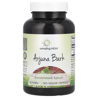Экстракт коры Arjuna, стандартизированный, 500 mg, 120 вегетарианских капсул