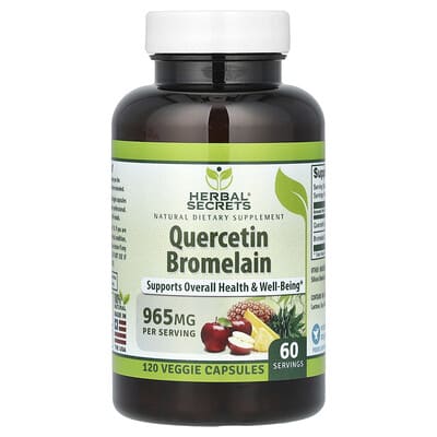 Herbal Secrets Quercetin Bromelain, 120 вегетарианских капсул