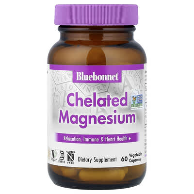 Chelated Magnesium, 60 Vegetable Capsules (100 mg per Capsule)