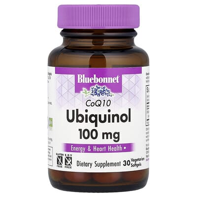 Мягкие желатиновые капсулы Bluebonnet Nutrition CoQ10 Ubiquinol, 100 mg, 30 Vegetarian Softgels