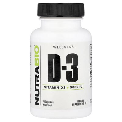 Vitamin D-3, 125 mcg (5,000 IU), 90 Capsules