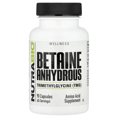 NutraBio Betaine Anhydrous 90 капсул (500 mg на капсулу)