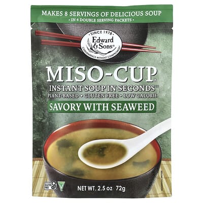 Instant Miso-Cup®, Savory с морскими водорослями, 4 пакетика, 2.5 oz (72 g)
