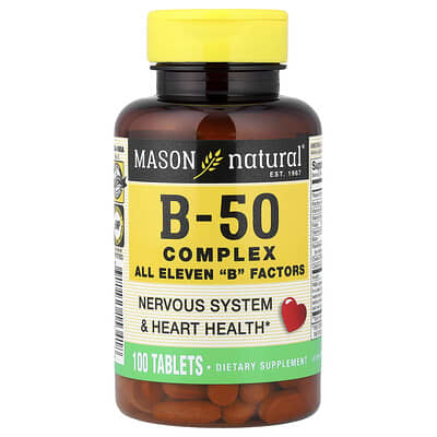 Комплекс витаминов Mason Natural Vitamin B-50, 100 таблеток