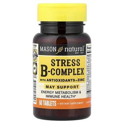 Stress B-Complex with Antioxidants + Zinc, 60 Tablets