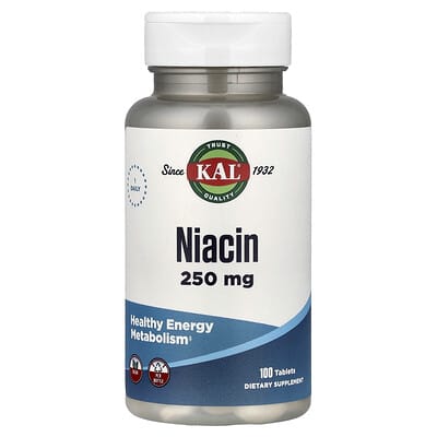 Niacin, 250 mg, 100 Tablets