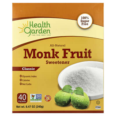 All-Natural Monk Fruit Sweetener, Classic, 40 Packets, 8.47 oz (240 g)