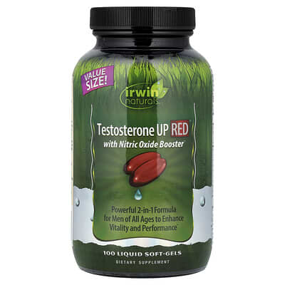 Testosterone UP Red® с бустером оксида азота, 100 жидких мягких капсул