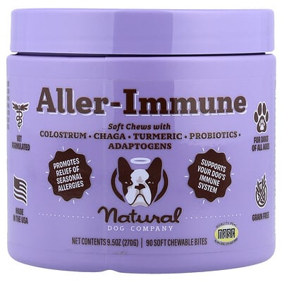 Aller-Immune, для собак всех возрастов, 90 мягких жевательных таблеток, 9.5 oz (270 g)