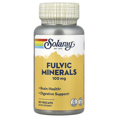 Solaray Fulvic Minerals, 100 mg, 30 вегетарианских капсул