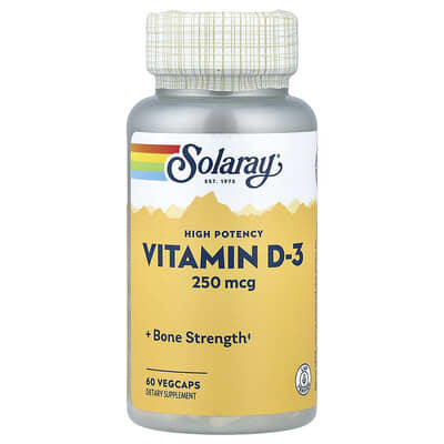 High Potency Vitamin D-3, 250 mcg, 60 Vegcaps