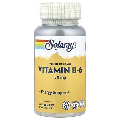 Timed Release, Vitamin B-6, 50 mg , 60 VegCaps