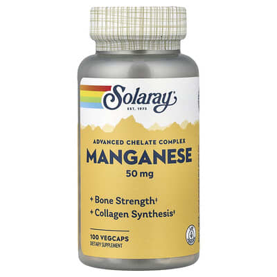 Марганец Solaray Advanced Chelate Complex, 50 mg, 100 VegCaps
